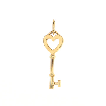 Tiffany & Co. Heart Key Pendant Necklace 18K Yellow Gold Mini