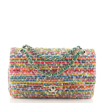 Chanel Classic Double Flap Bag Quilted Tweed Medium