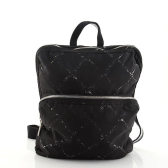 Chanel Travel Line Zip Backpack Printed Nylon Medium