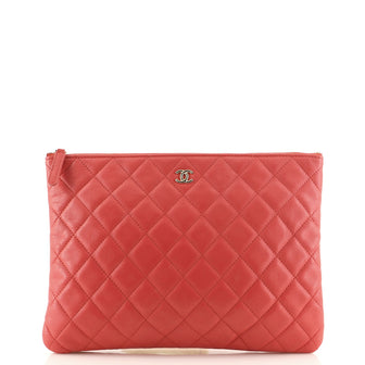 Chanel O Case Clutch Quilted Lambskin Medium