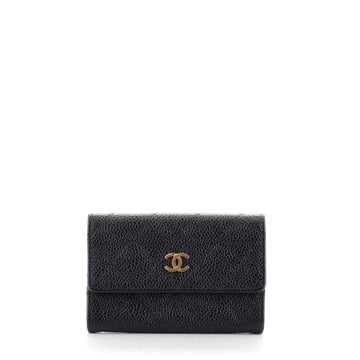Chanel CC Flap Card Case Quilted Caviar