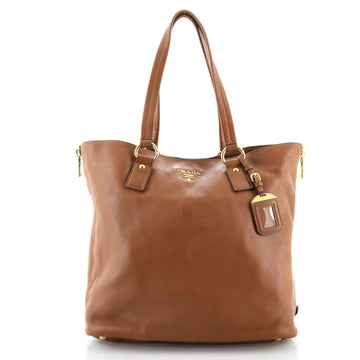 Prada Side Zip Shopper Tote Vitello Daino Large