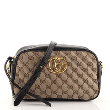 Gucci GG Marmont Shoulder Bag Diagonal Quilted GG Canvas Small