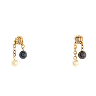 Cartier Trinity Drop Earrings 18K Tricolor Gold with Cultured Pearls