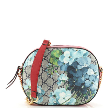 Gucci Chain Crossbody Bag Blooms Print GG Coated Canvas Mini
