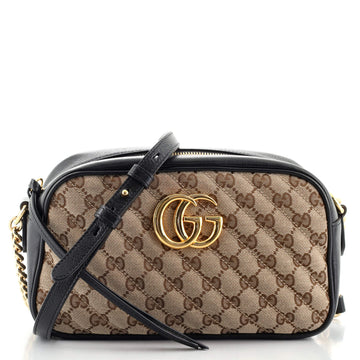 Gucci GG Marmont Shoulder Bag Diagonal Quilted GG Canvas Small