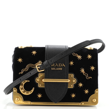 Prada Cahier Crossbody Bag Embellished Velvet Small