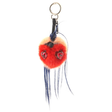Fendi Monster Bug Bag Charm Fur with Leather