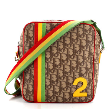 Christian Dior Vintage Rasta Crossbody Bag Diorissimo Coated Canvas Medium