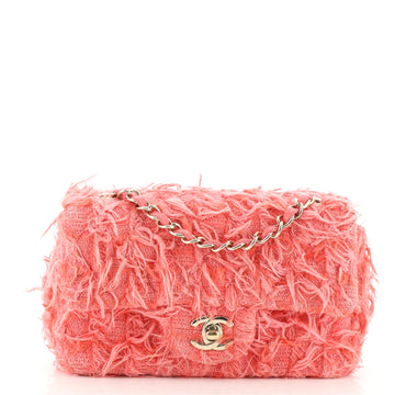 Chanel Classic Single Flap Bag Brushed Fabric Mini
