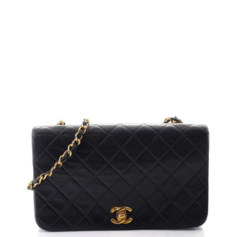 Chanel Vintage Full Flap Bag Quilted Lambskin Medium