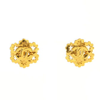 Chanel Vintage Flower Cluster Clip-On Earrings Metal