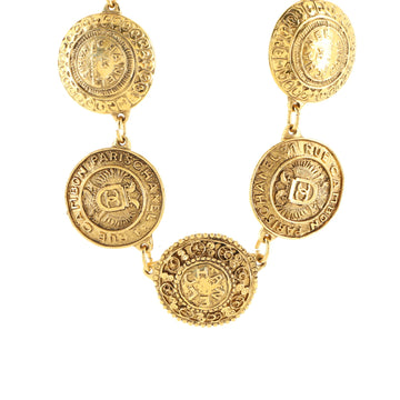 Chanel Vintage Multi-Medallion Chain Necklace Metal