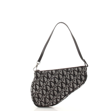 Christian Dior Vintage Saddle Bag Diorissimo Canvas Mini