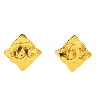 Chanel Vintage CC Square Clip-On Earrings Metal
