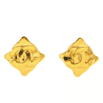 Chanel Vintage CC Square Clip-On Earrings Metal