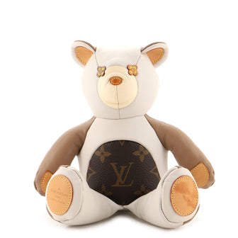 Louis Vuitton Dou Dou Teddy Bear Leather with Monogram Canvas