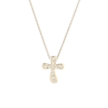 Tiffany & Co. Elsa Peretti Cross Pendant Necklace Platinum and Diamonds Large