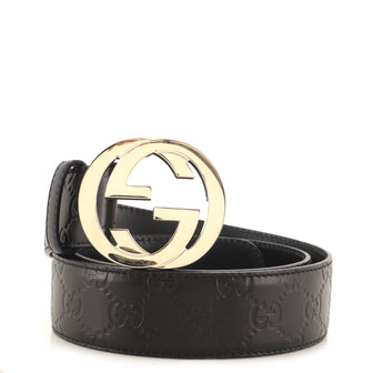 Gucci Interlocking G Belt Guccissima Leather Wide