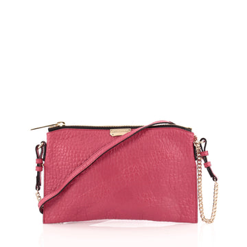 Burberry Peyton Crossbody Bag Embossed Check Leather