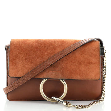 Chloe Faye Shoulder Bag Leather and Suede Small