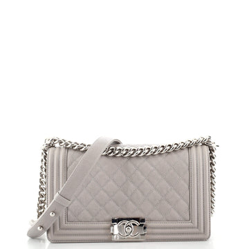 Chanel Boy Flap Bag Quilted Caviar Old Medium
