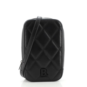 Balenciaga B. Dot Phone Holder Quilted Leather