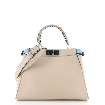 Fendi Peekaboo Bag Leather with Whipstitch Detail Regular