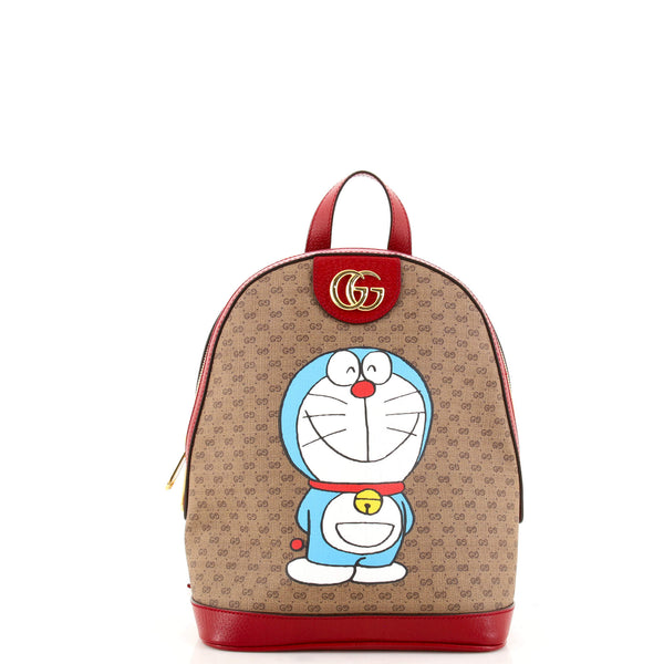 Gucci Doraemon Ophidia Backpack Printed Mini GG Coated Canvas Small 126635