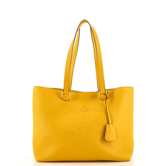Prada Embossed Logo Open Tote Vitello Daino Medium