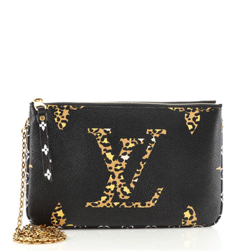 Louis Vuitton Double Zip Pochette Limited Edition Jungle Monogram Giant