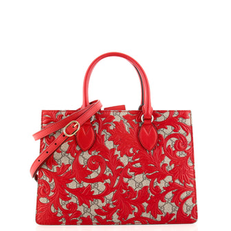 Gucci Convertible Gusset Tote Arabesque GG Coated Canvas Medium