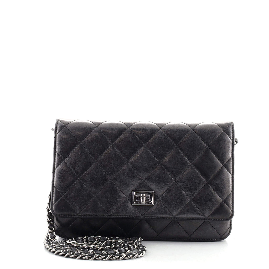 Chanel Reissue 2.55 Wallet on Chain Quilted Aged Calfskin Black 126635235