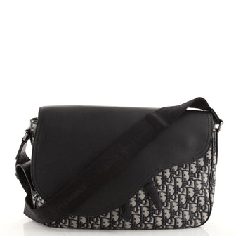 Christian Dior Saddle Flap Messenger Bag Oblique Canvas and Leather Medium