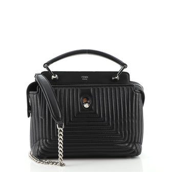 Fendi DotCom Click Top Handle Bag Quilted Leather Small