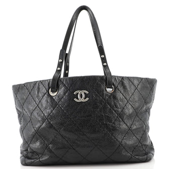 Chanel On The Road Tote Quilted Leather Small