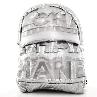 Chanel Doudoune Backpack Embossed Nylon Large