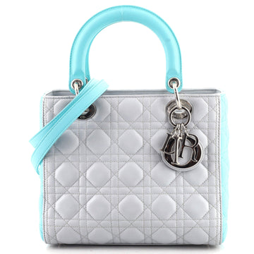 Christian Dior Bicolor Lady Dior Bag Cannage Quilt Lambskin Medium