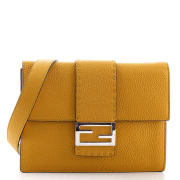 Fendi Flat Baguette Crossbody Bag Leather Medium