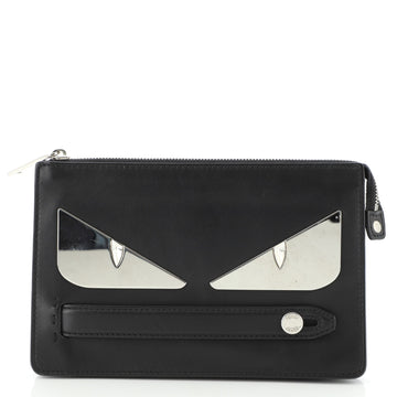 Fendi Monster Handle Clutch Leather Small