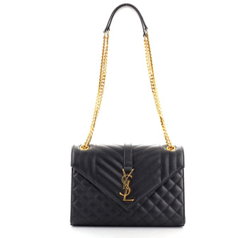 Saint Laurent Classic Monogram Envelope Satchel Mixed Matelasse Leather Medium