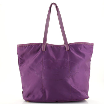 Prada Logo Open Tote Tessuto Large