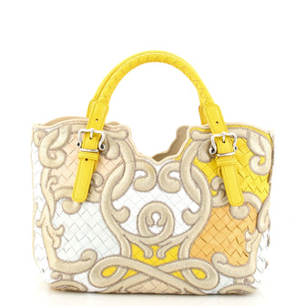 Bottega Veneta Belted Cabat Tote Embroidered Intrecciato Nappa Small