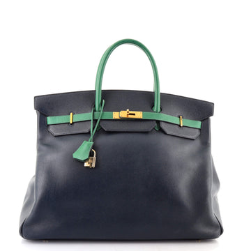 Hermes Birkin Handbag Bicolor Courchevel with Gold Hardware 35