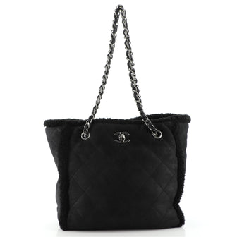 Chanel Coco Neige Shopping Tote Quilted Shearling Medium