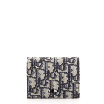 Christian Dior Flap Card Case Nano Strap Pouch Oblique Canvas
