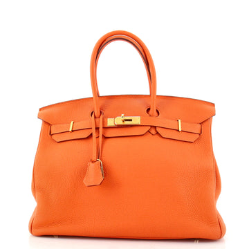 Hermes Birkin Handbag Orange Togo with Gold Hardware 35