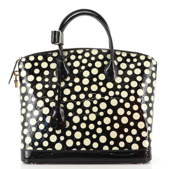 Louis Vuitton Lockit Handbag Kusama Infinity Dots Monogram Vernis MM