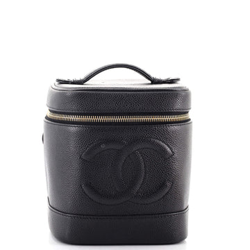 Chanel Vintage Timeless Cosmetic Case Caviar Tall