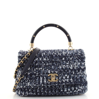 Chanel Coco Top Handle Bag Crochet with Lambskin Small